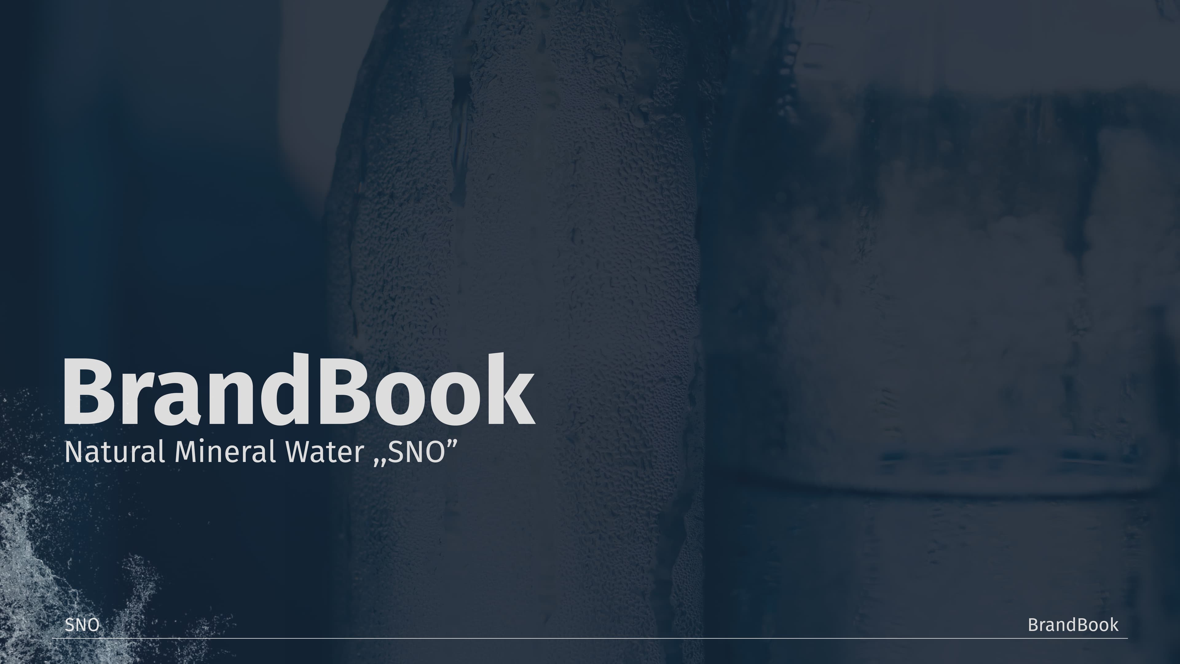SNO natural mineral water brand book cover.