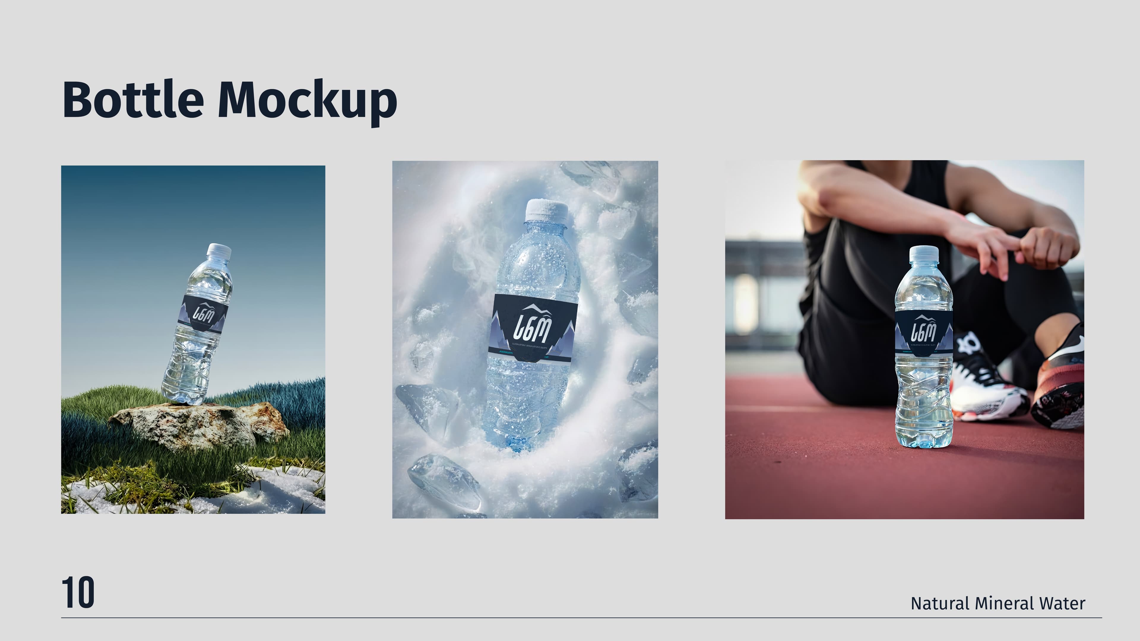 SNO water bottle mockups.