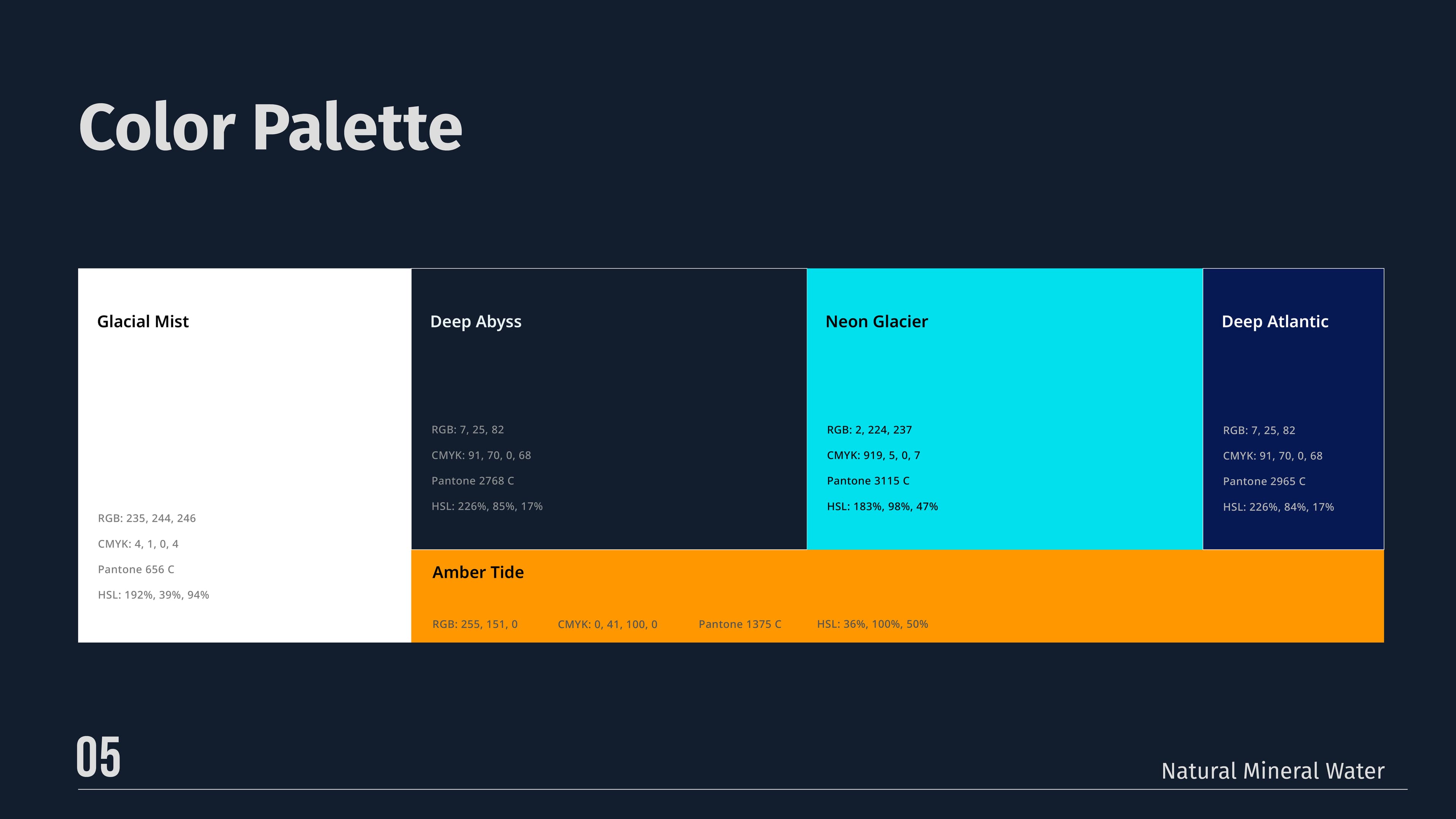 SNO color palette.